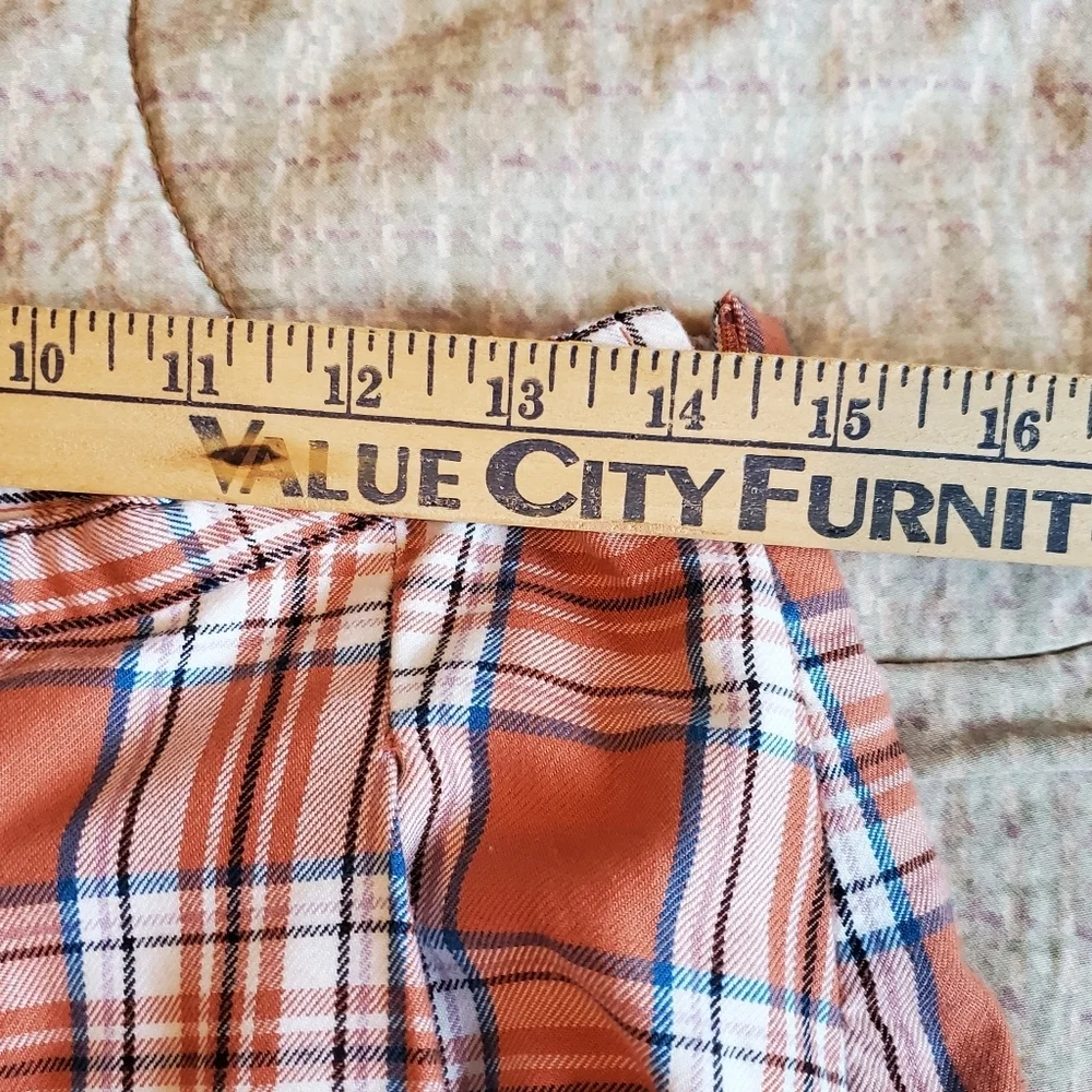 Wonder Nation Pleated Plaid Mini Skirt Orange Sz XXL (18) Preppy Schoolgirl Y2K